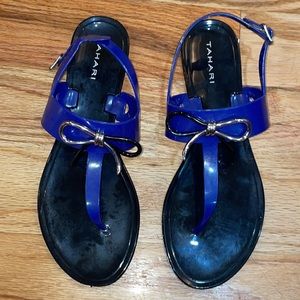 NEW ITahari Ta-jay royal dark blue jelly sandal FLAT SZ 10